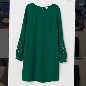 H&M Green Shift Dress